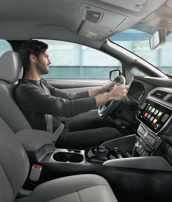 Man Driving Nissan LEAF