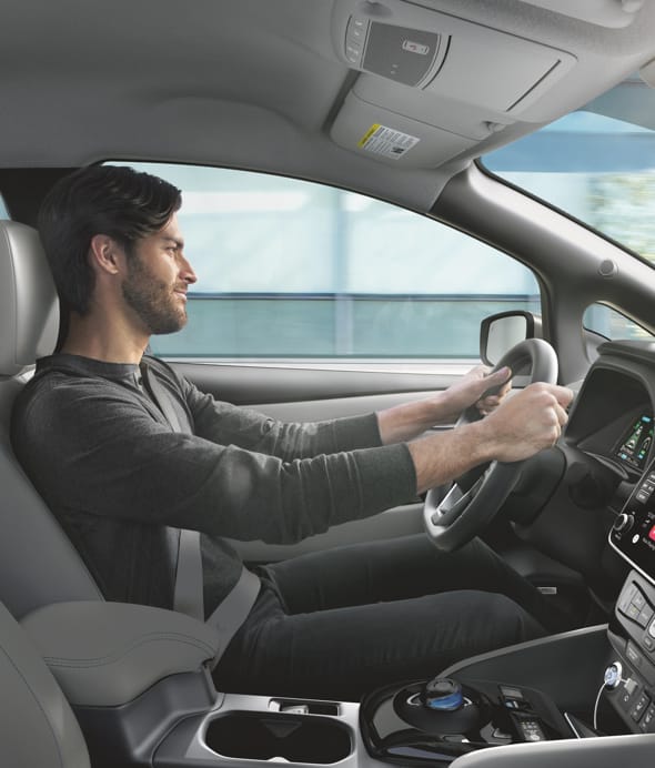 Man Driving Nissan LEAF